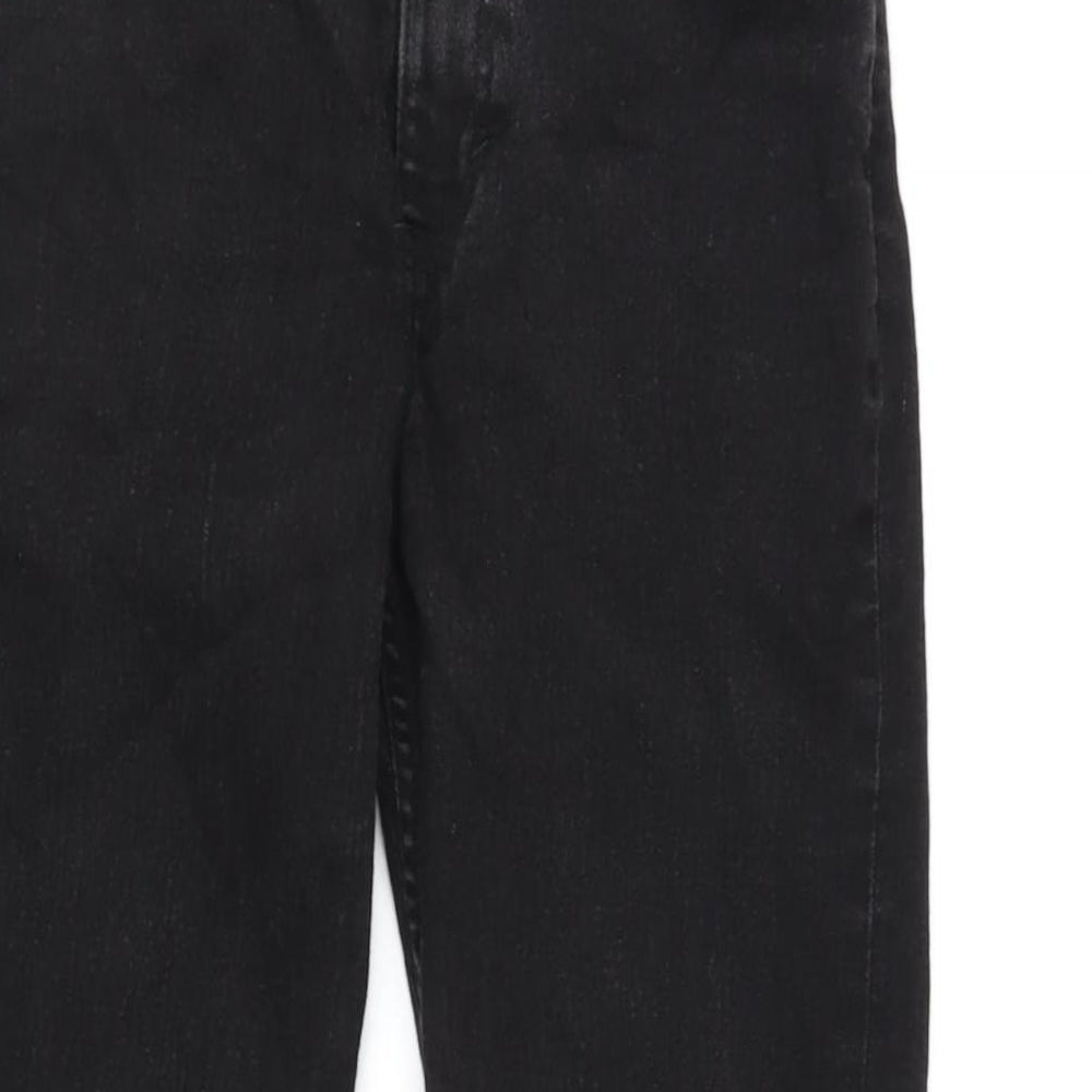 H&M Girls Grey Cotton Straight Jeans Size 9-10 Years L28 in Regular Zip