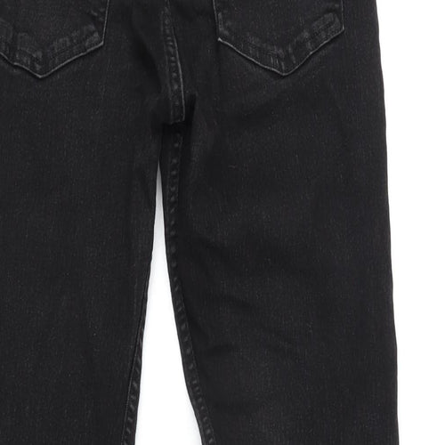 H&M Girls Grey Cotton Straight Jeans Size 9-10 Years L28 in Regular Zip