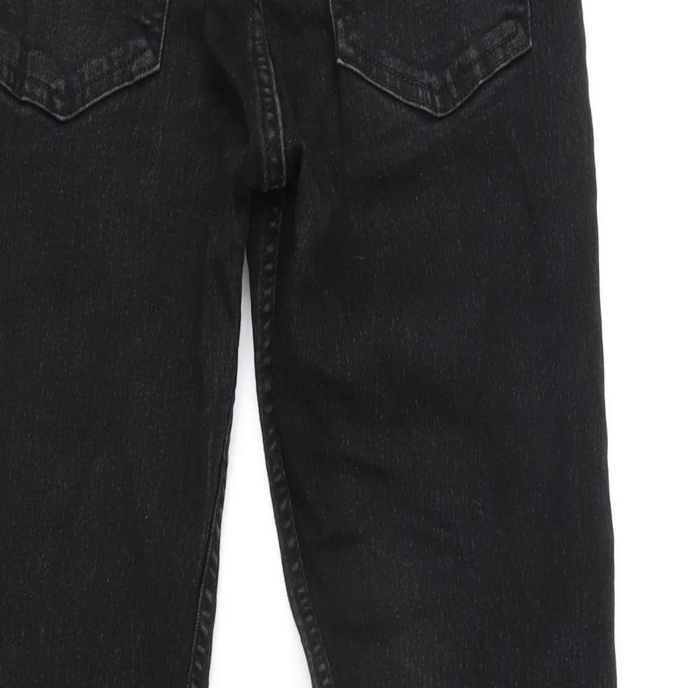H&M Girls Grey Cotton Straight Jeans Size 9-10 Years L28 in Regular Zip