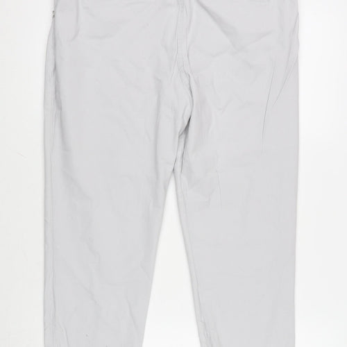 Wallis Womens Grey Cotton Blend Cropped Jeans Size 16 L23.5 in Regular Zip