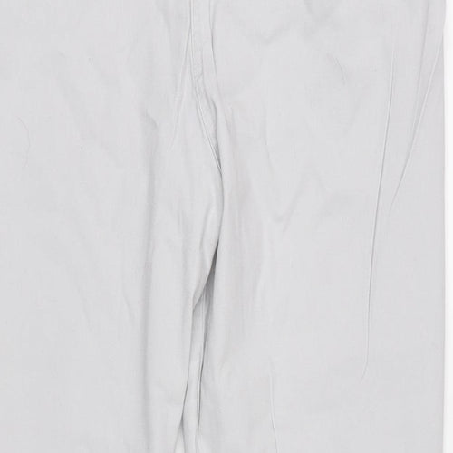 Wallis Womens Grey Cotton Blend Cropped Jeans Size 16 L23.5 in Regular Zip