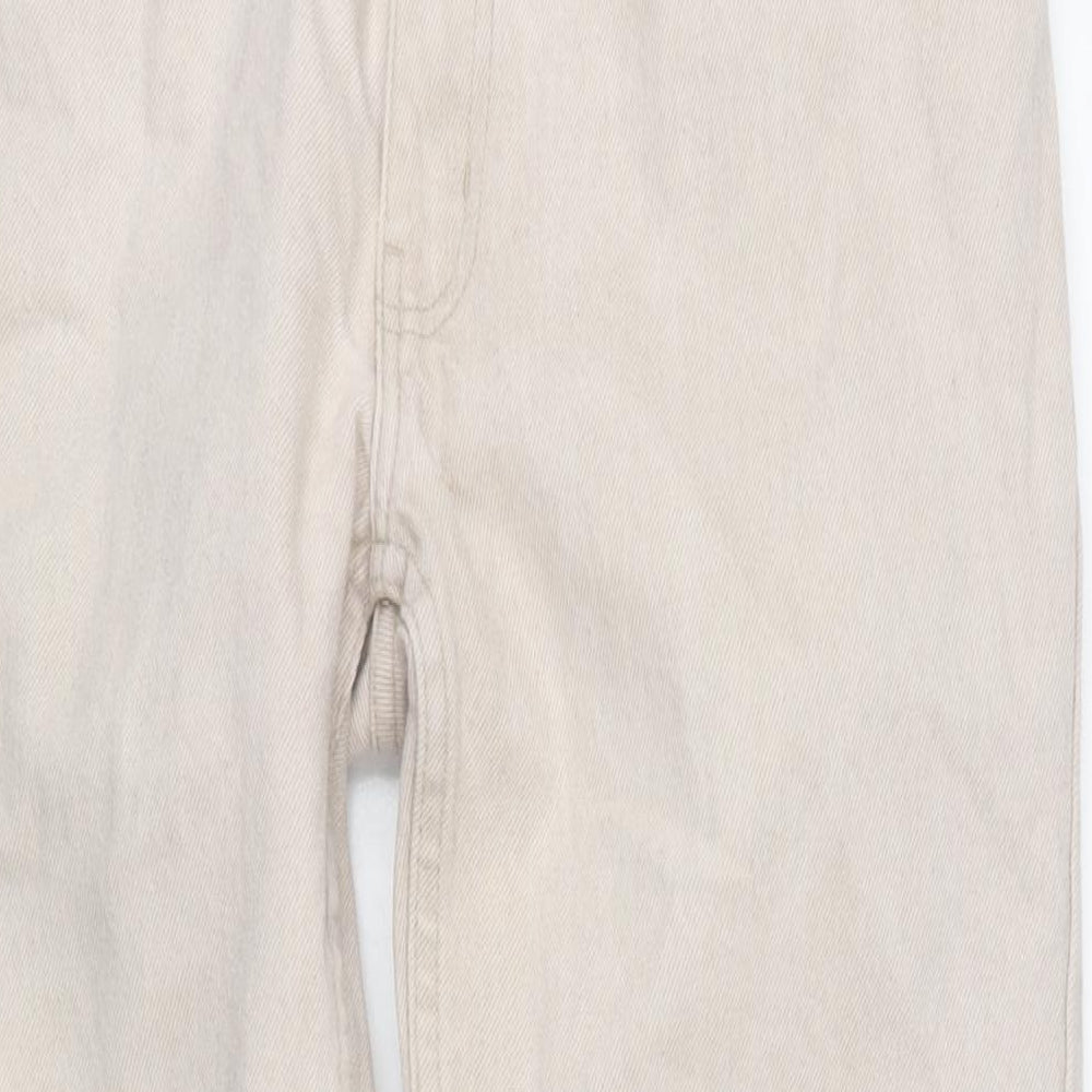 Nico Mens Beige Cotton Straight Jeans Size 32 in L32 in Regular Zip