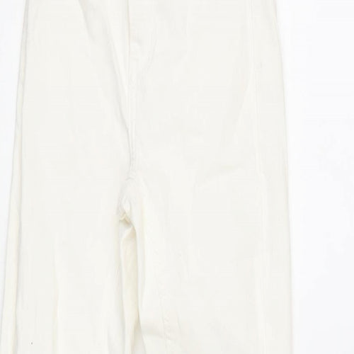 Berksha Girls Ivory Cotton Tapered Jeans Size XS L27.5 in Regular Zip - Distressed