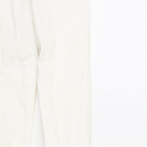Berksha Girls Ivory Cotton Tapered Jeans Size XS L27.5 in Regular Zip - Distressed