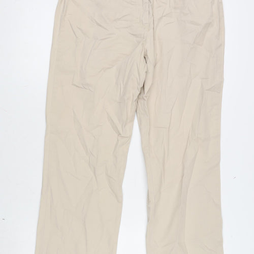 Klass Womens Beige Cotton Blend Straight Jeans Size 12 L27.5 in Regular Zip