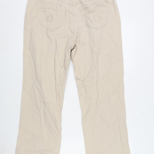 Klass Womens Beige Cotton Blend Straight Jeans Size 12 L27.5 in Regular Zip