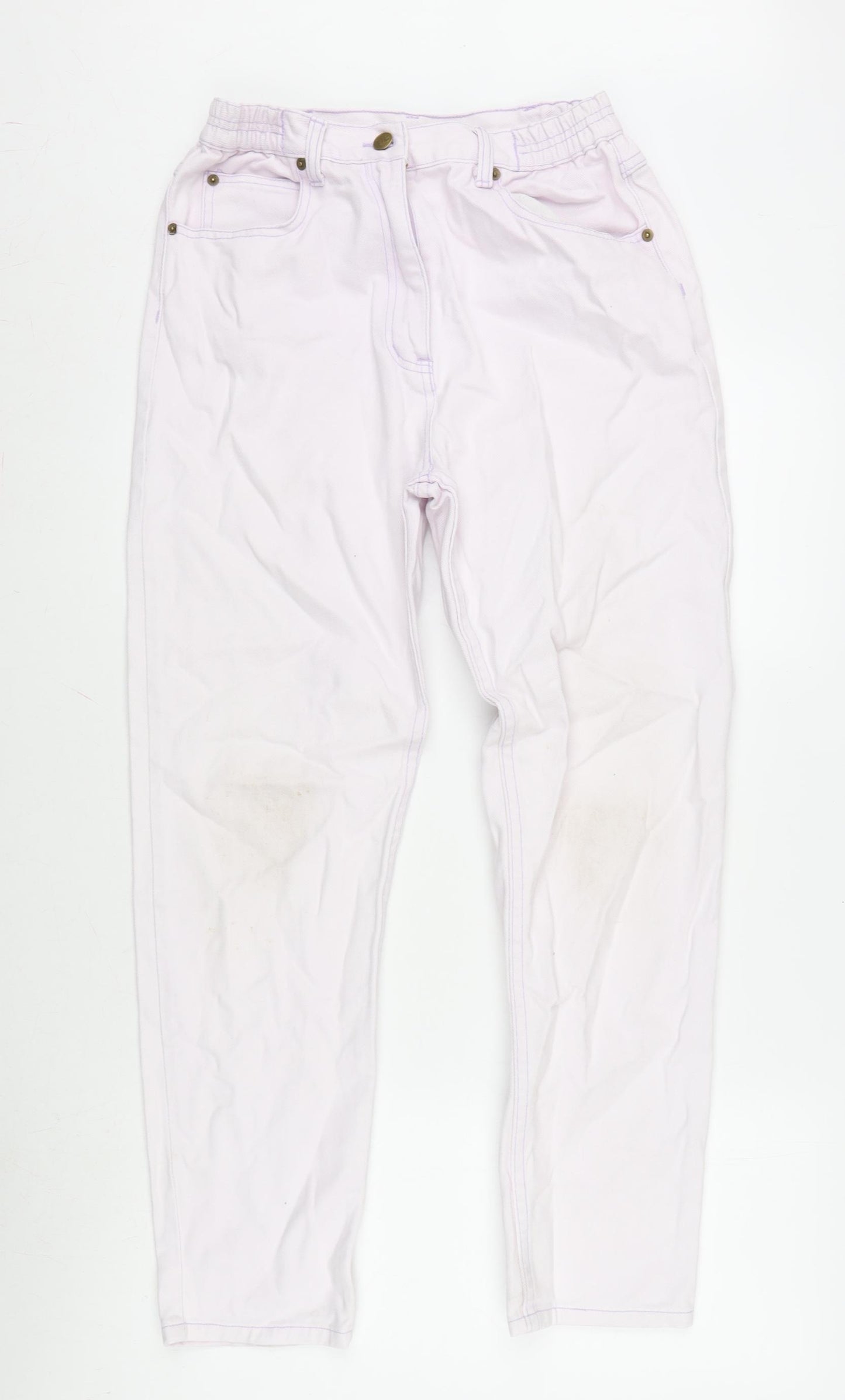 Mackays Womens Pink Cotton Straight Jeans Size 12 L27 in Regular Zip
