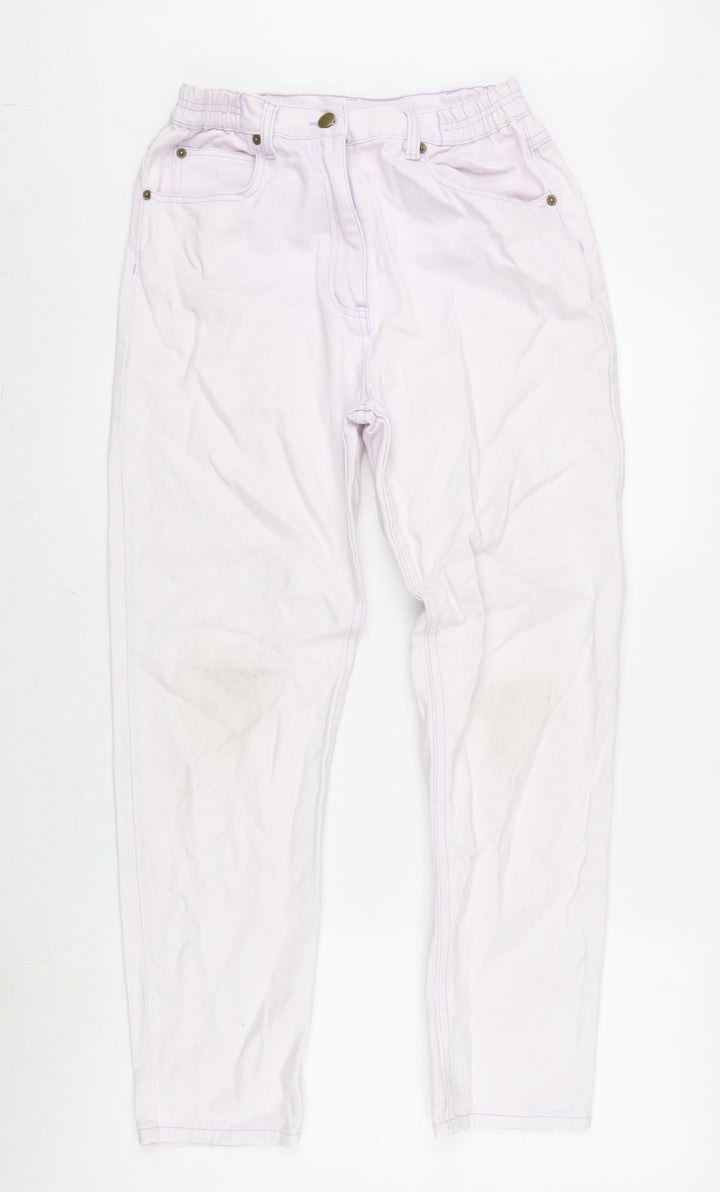 Mackays Womens Pink Cotton Straight Jeans Size 12 L27 in Regular Zip