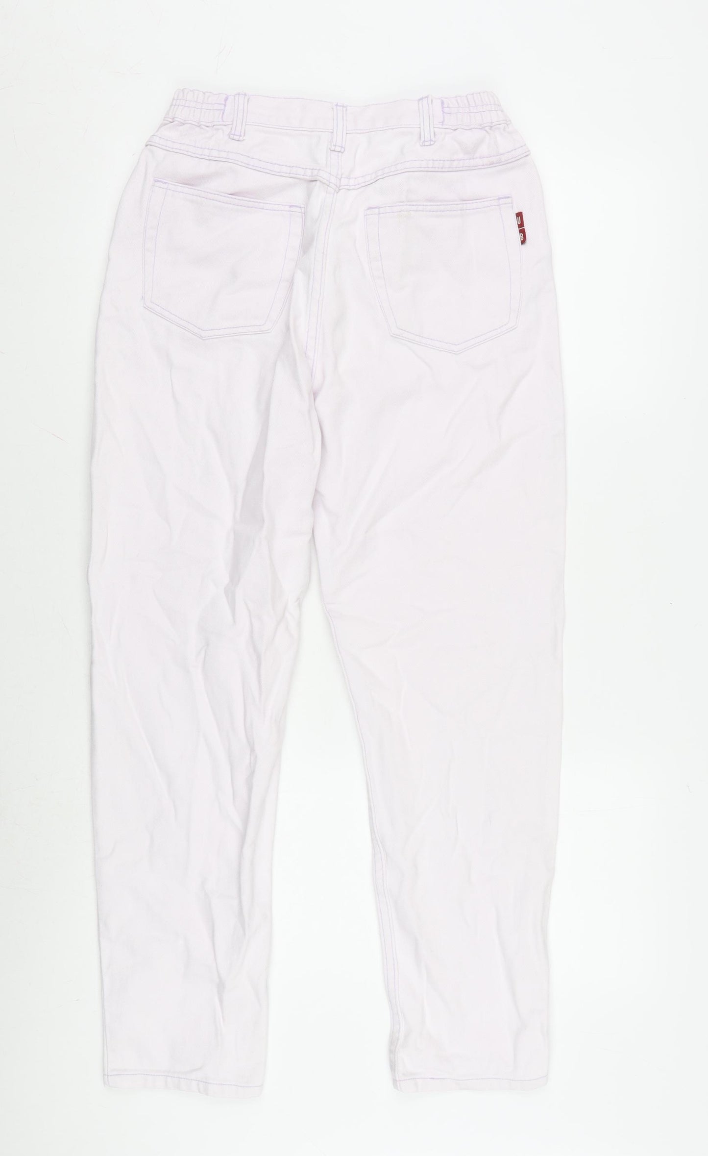 Mackays Womens Pink Cotton Straight Jeans Size 12 L27 in Regular Zip