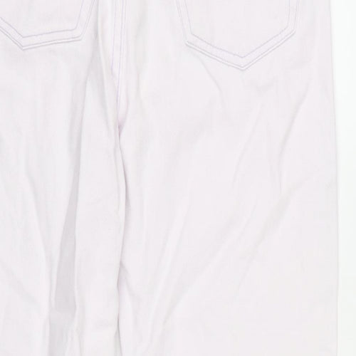 Mackays Womens Pink Cotton Straight Jeans Size 12 L27 in Regular Zip