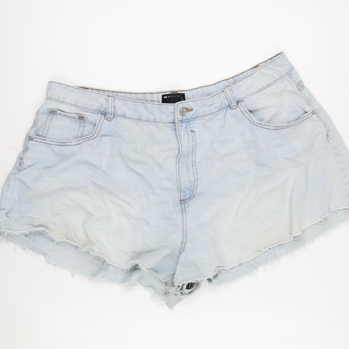 ASOS Womens Blue Cotton Cut-Off Shorts Size 20 Regular Zip