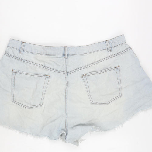 ASOS Womens Blue Cotton Cut-Off Shorts Size 20 Regular Zip