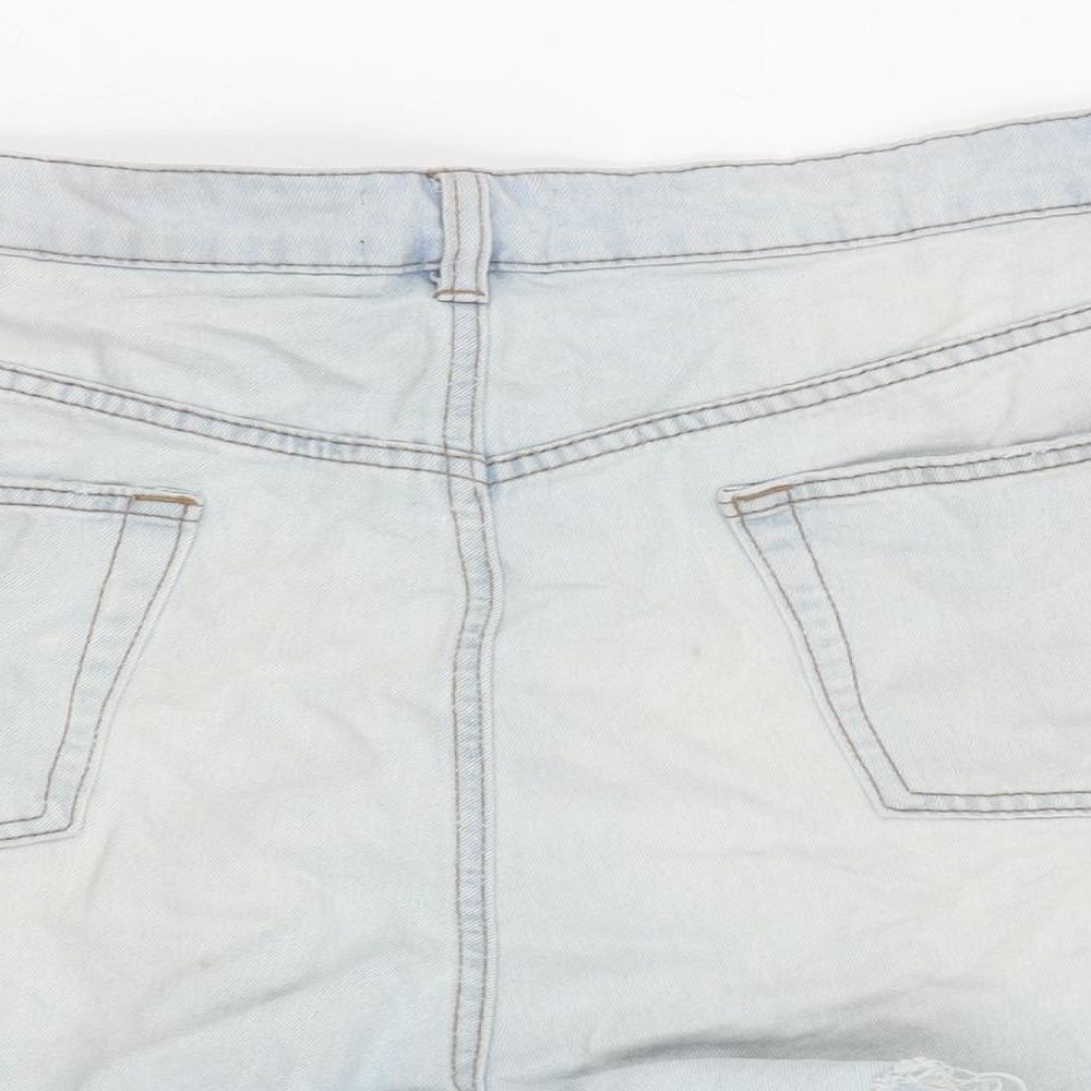 ASOS Womens Blue Cotton Cut-Off Shorts Size 20 Regular Zip