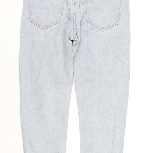 Boohoo MAN Mens Blue Cotton Straight Jeans Size 30 in L28 in Regular Zip - Raw Hem