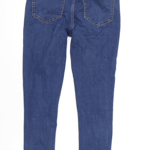 New Look Womens Blue Cotton Blend Skinny Jeans Size 10 L25.5 in Regular Zip