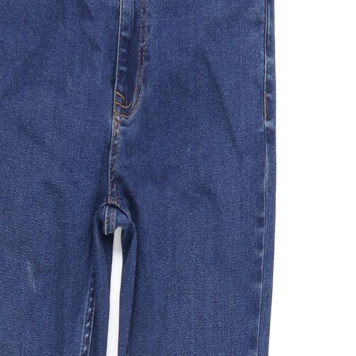 New Look Womens Blue Cotton Blend Skinny Jeans Size 10 L25.5 in Regular Zip