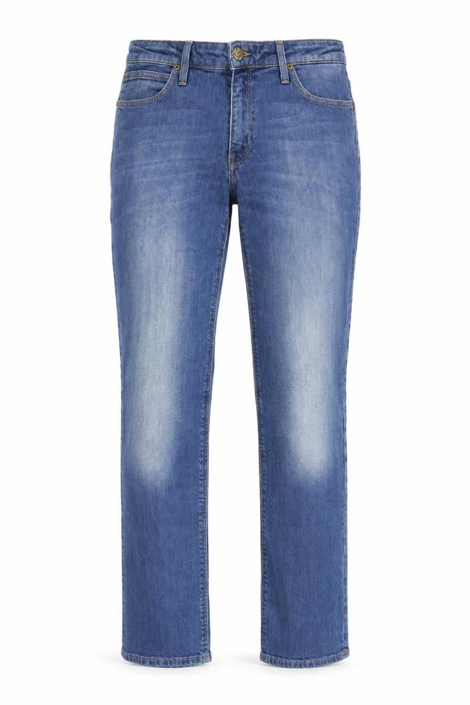 Lee Womens Blue Cotton Straight Jeans Size 33 in L30 in Regular Zip