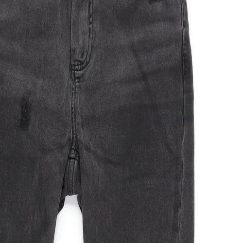 New Look Womens Grey Cotton Blend Skinny Jeans Size 10 L26 in Regular Zip