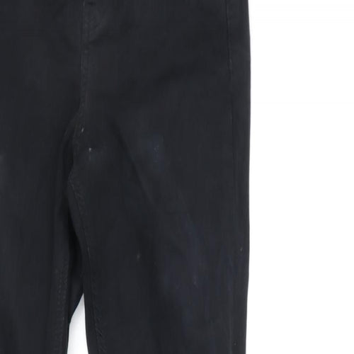 Topshop Womens Black Cotton Blend Tapered Jeans Size 25 in L32 in Regular Zip