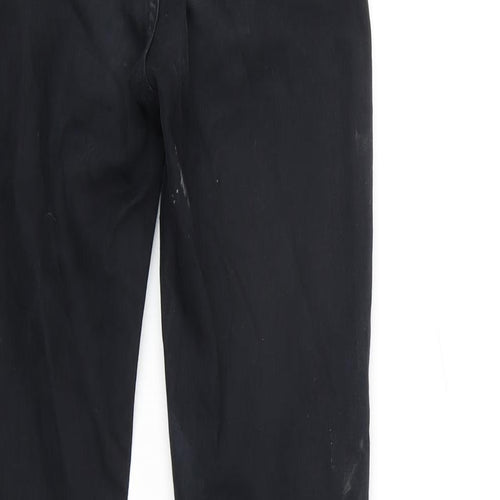Topshop Womens Black Cotton Blend Tapered Jeans Size 25 in L32 in Regular Zip