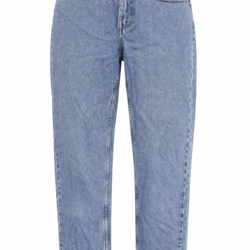 Denim & Co. Womens Blue Cotton Straight Jeans Size 8 L26 in Regular Zip
