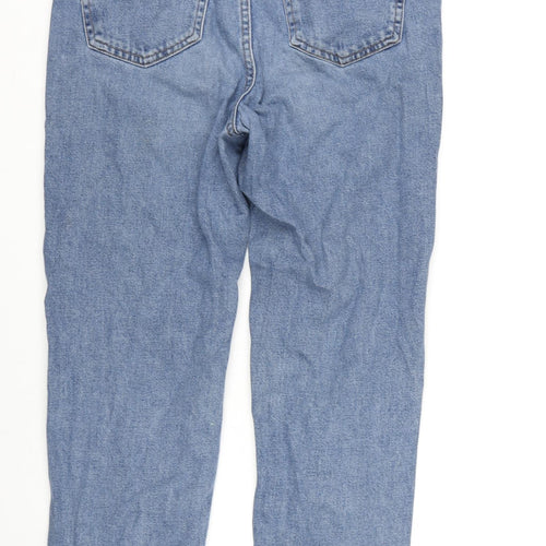 Denim & Co. Womens Blue Cotton Straight Jeans Size 8 L26 in Regular Zip