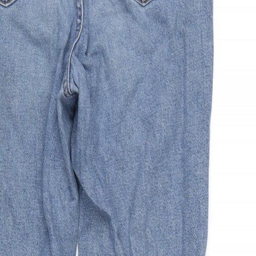 Denim & Co. Womens Blue Cotton Straight Jeans Size 8 L26 in Regular Zip