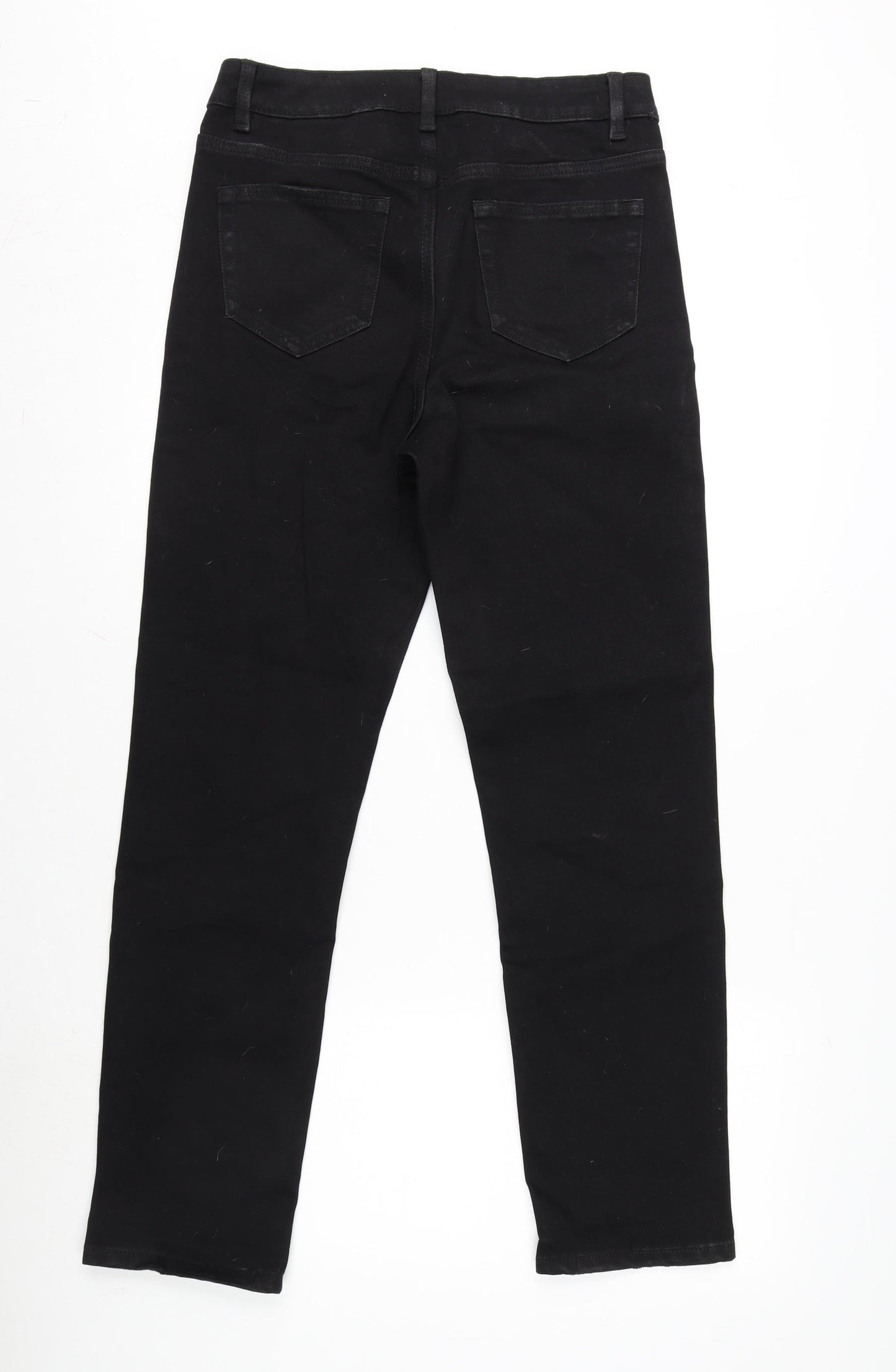 George Womens Black Cotton Blend Straight Jeans Size 12 L28 in Regular Zip