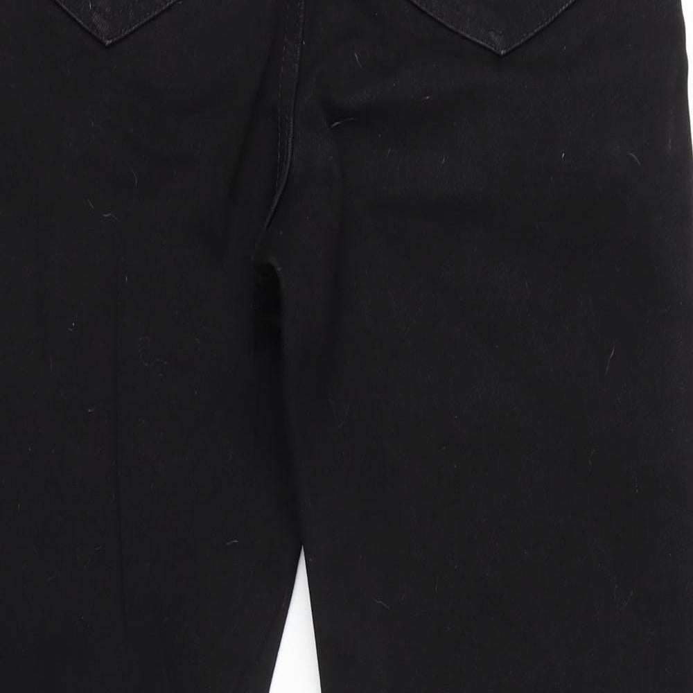 George Womens Black Cotton Blend Straight Jeans Size 12 L28 in Regular Zip