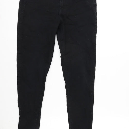 Marks and Spencer Womens Black Cotton Blend Skinny Jeans Size 10 L24.5 in Regular Zip