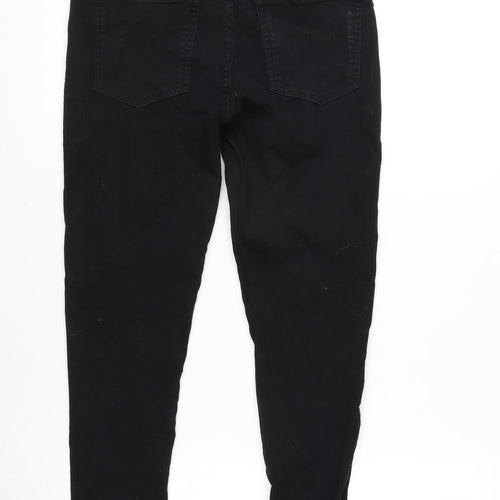 Marks and Spencer Womens Black Cotton Blend Skinny Jeans Size 10 L24.5 in Regular Zip