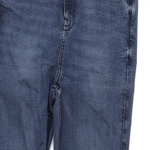 Marks and Spencer Womens Blue Cotton Blend Skinny Jeans Size 12 L27 in Regular Zip