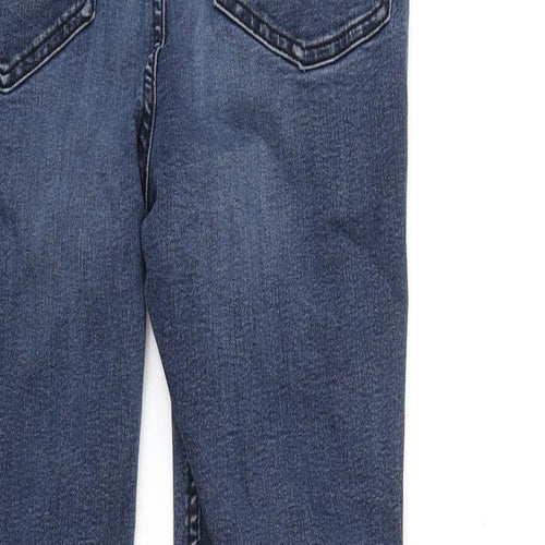 Marks and Spencer Womens Blue Cotton Blend Skinny Jeans Size 12 L27 in Regular Zip