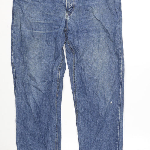 Edge Mens Blue Cotton Straight Jeans Size 34 in L30 in Regular Zip