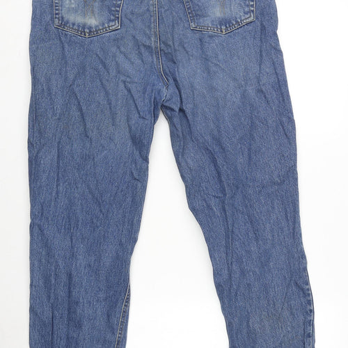 Edge Mens Blue Cotton Straight Jeans Size 34 in L30 in Regular Zip