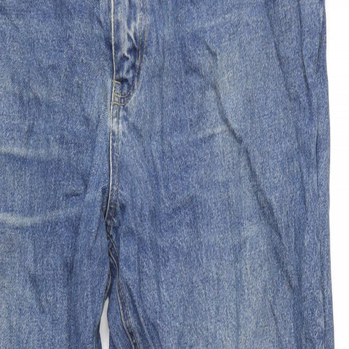 Edge Mens Blue Cotton Straight Jeans Size 34 in L30 in Regular Zip
