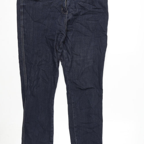 TU Womens Blue Cotton Blend Skinny Jeans Size 16 L27.5 in Regular Zip