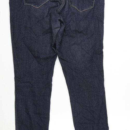 TU Womens Blue Cotton Blend Skinny Jeans Size 16 L27.5 in Regular Zip