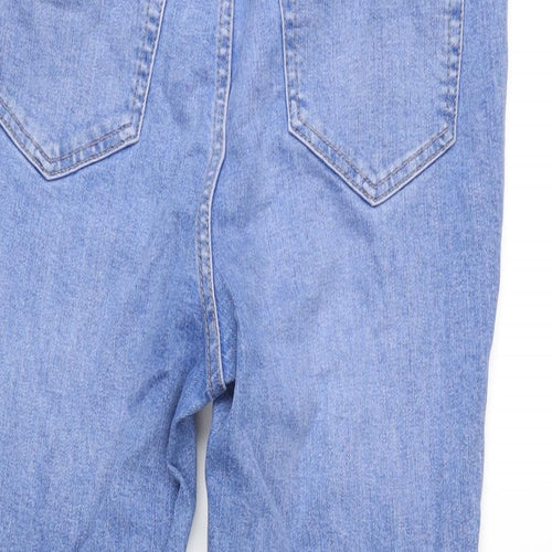 George Womens Blue Cotton Blend Straight Jeans Size 12 L26 in Regular Zip
