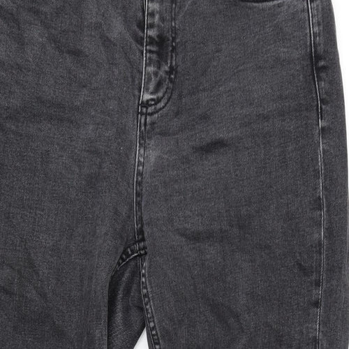 Topshop Womens Grey Cotton Blend Straight Jeans Size 28 L28 in Regular Zip