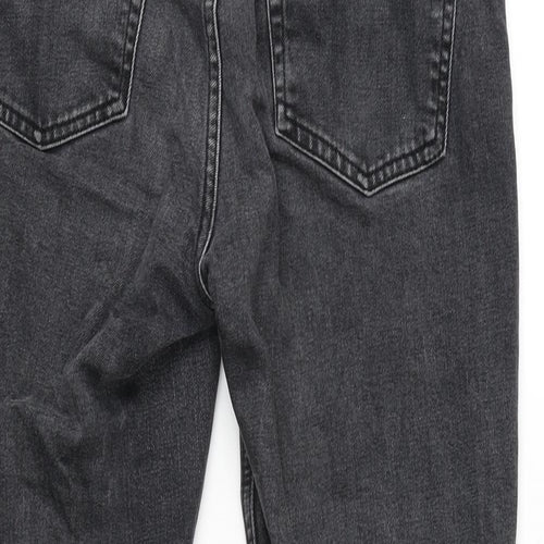 Topshop Womens Grey Cotton Blend Straight Jeans Size 28 L28 in Regular Zip