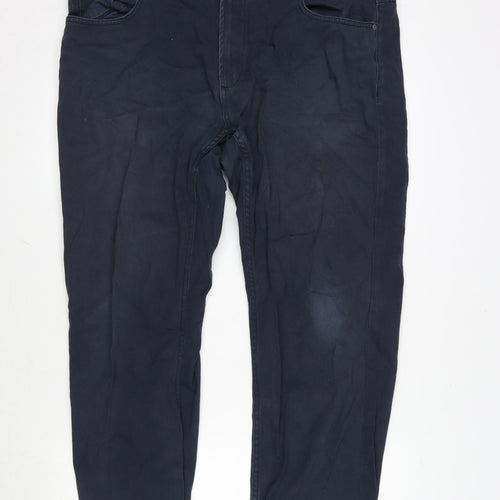 Canda Mens Blue Cotton Blend Straight Jeans Size 42 in L28 in Regular Zip