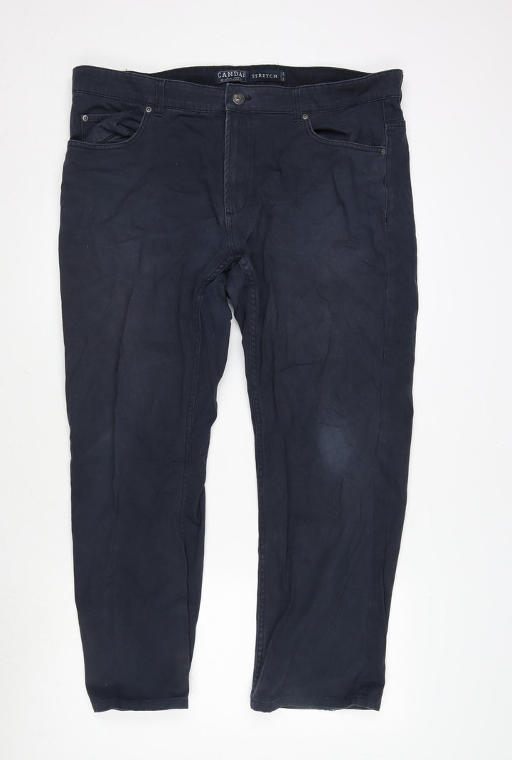 Canda Mens Blue Cotton Blend Straight Jeans Size 42 in L28 in Regular Zip