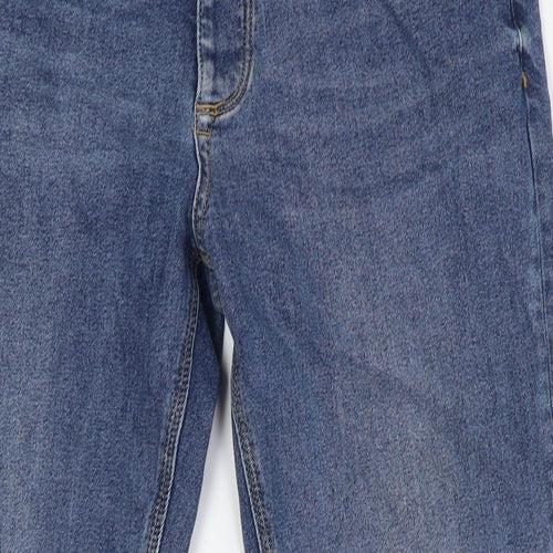 River Island Mens Blue Cotton Straight Jeans Size 34 in L30 in Regular Zip
