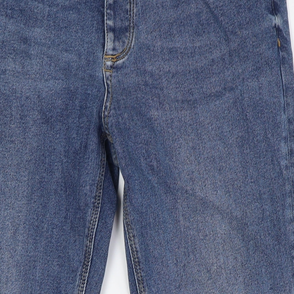 River Island Mens Blue Cotton Straight Jeans Size 34 in L30 in Regular Zip