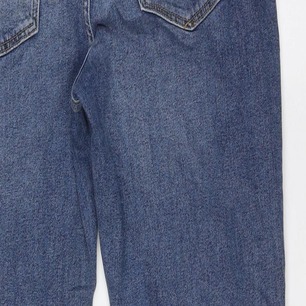 River Island Mens Blue Cotton Straight Jeans Size 34 in L30 in Regular Zip
