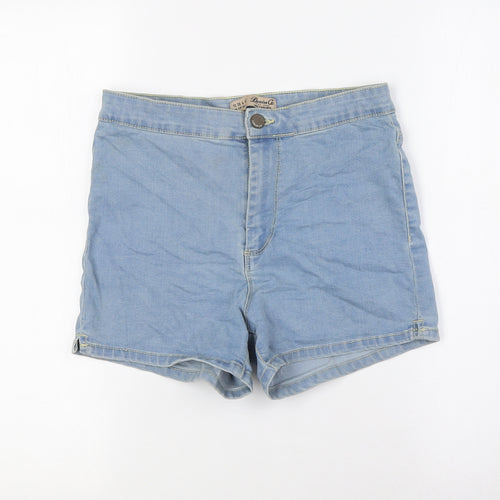 Denim Co Womens Blue Cotton Basic Shorts Size 10 L3 in Regular Zip