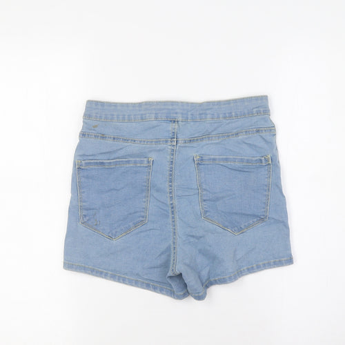 Denim Co Womens Blue Cotton Basic Shorts Size 10 L3 in Regular Zip