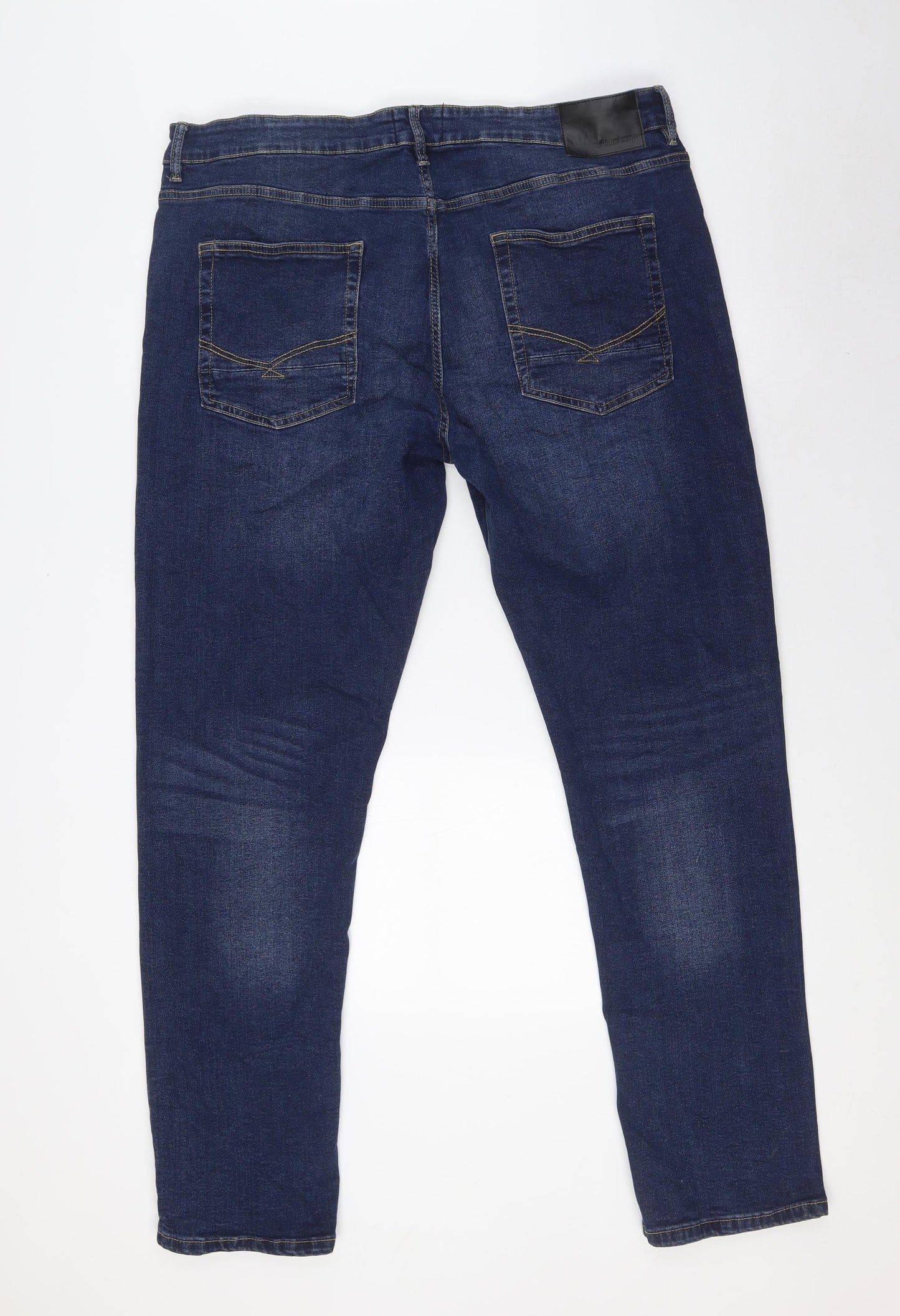 Firetrap Mens Blue Cotton Straight Jeans Size 40 in L32 in Slim Zip