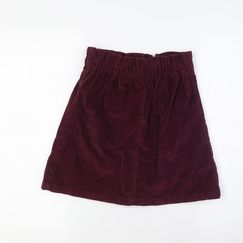George Girls Purple Cotton A-Line Skirt Size 12-13 Years Regular Button - Paper Bag Style